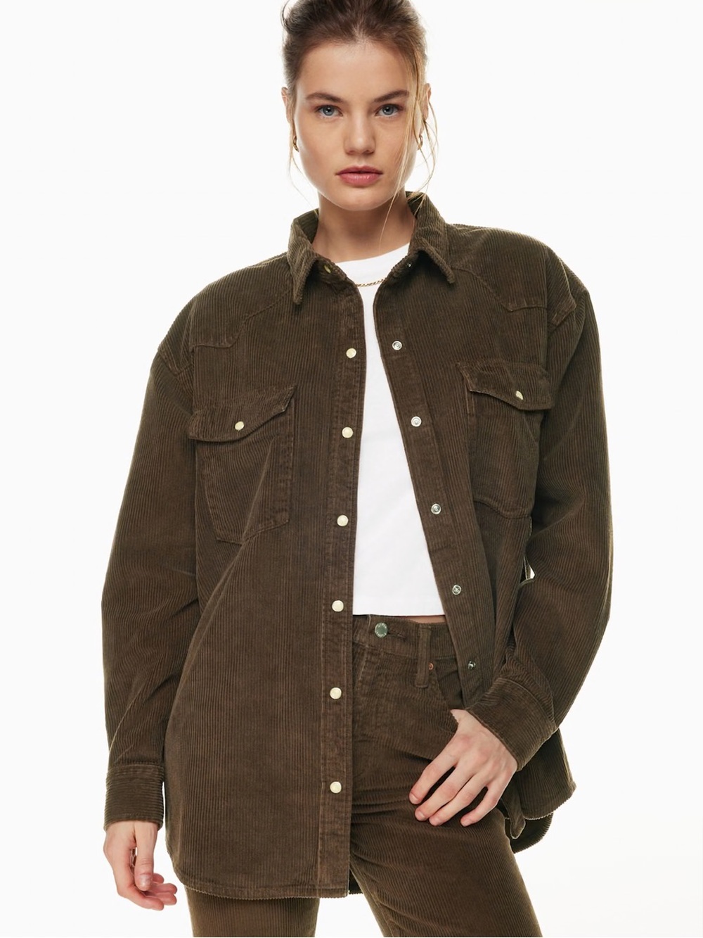Denim Forum corduroy western shirt size 3